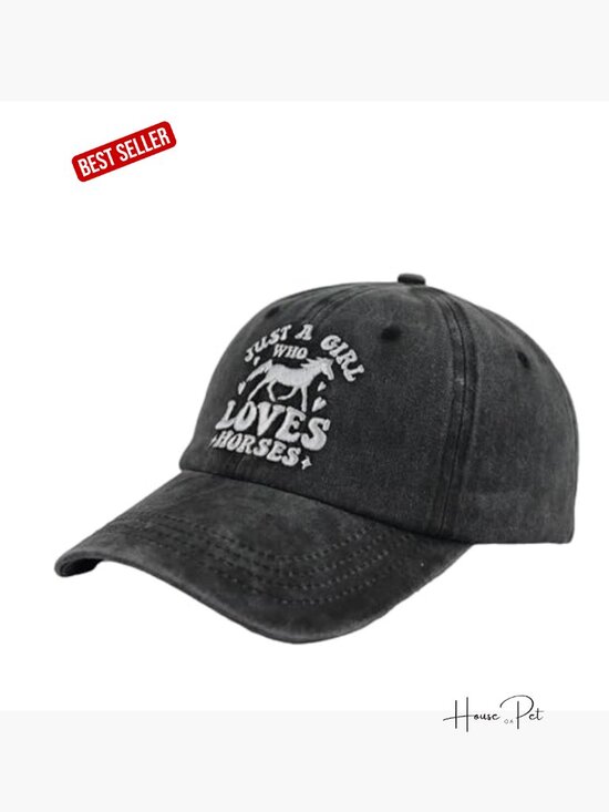 Distressed Horse Lover Baseball Cap, Embroidered Adjustable Cotton Hat main image 5